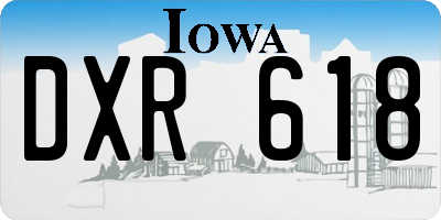 IA license plate DXR618