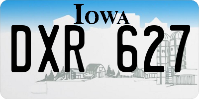 IA license plate DXR627