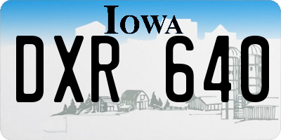 IA license plate DXR640