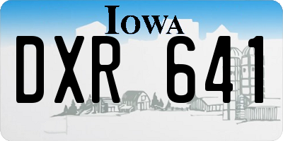 IA license plate DXR641