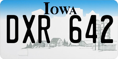 IA license plate DXR642