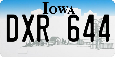 IA license plate DXR644