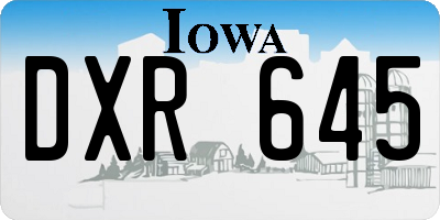 IA license plate DXR645