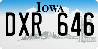 IA license plate DXR646