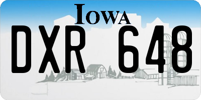 IA license plate DXR648