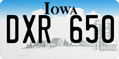 IA license plate DXR650