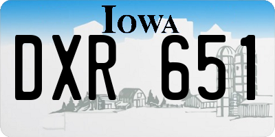 IA license plate DXR651