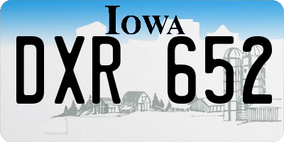 IA license plate DXR652
