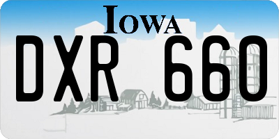 IA license plate DXR660