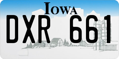 IA license plate DXR661