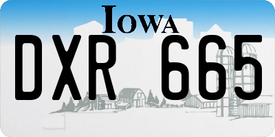 IA license plate DXR665