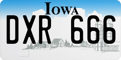 IA license plate DXR666
