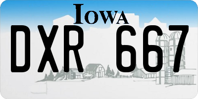 IA license plate DXR667