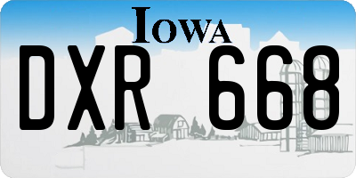 IA license plate DXR668