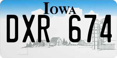 IA license plate DXR674