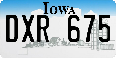 IA license plate DXR675