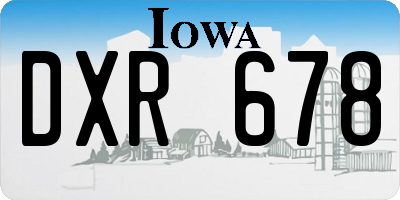 IA license plate DXR678