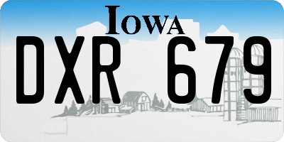 IA license plate DXR679