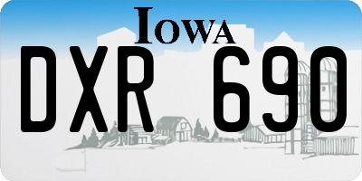 IA license plate DXR690