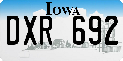 IA license plate DXR692