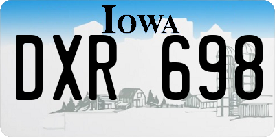 IA license plate DXR698