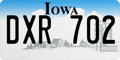 IA license plate DXR702