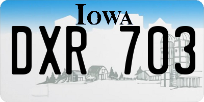 IA license plate DXR703