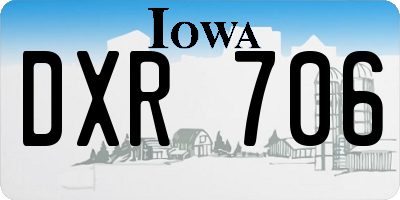 IA license plate DXR706