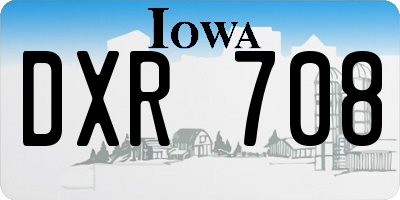 IA license plate DXR708