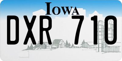 IA license plate DXR710