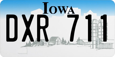 IA license plate DXR711