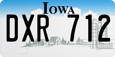 IA license plate DXR712