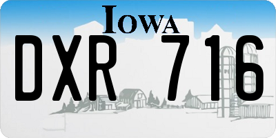IA license plate DXR716