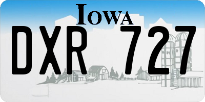 IA license plate DXR727