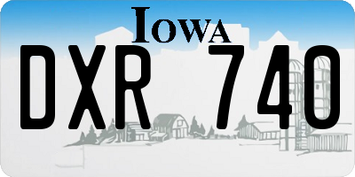 IA license plate DXR740