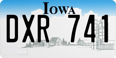 IA license plate DXR741