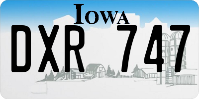 IA license plate DXR747