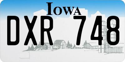 IA license plate DXR748