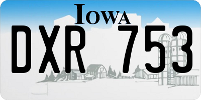 IA license plate DXR753