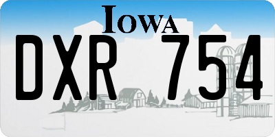 IA license plate DXR754