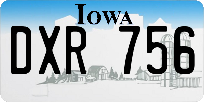 IA license plate DXR756