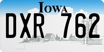 IA license plate DXR762
