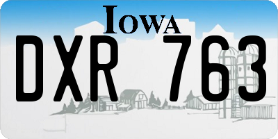 IA license plate DXR763