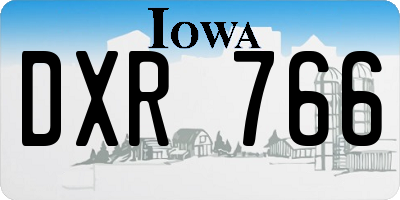 IA license plate DXR766