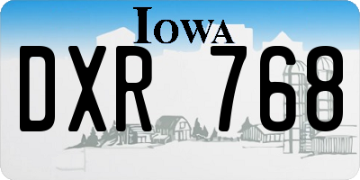 IA license plate DXR768