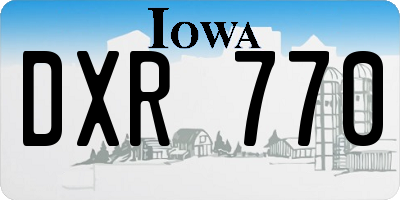 IA license plate DXR770