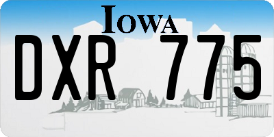 IA license plate DXR775