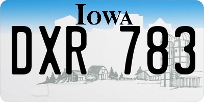 IA license plate DXR783