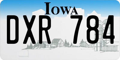 IA license plate DXR784