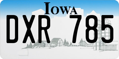 IA license plate DXR785